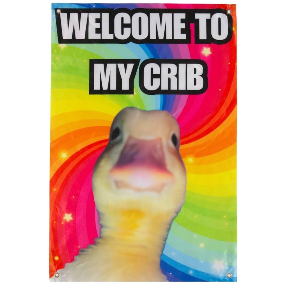 NWT 2 x3’ Colorful 'Welcome to My Crib' Tapestry‎